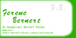 ferenc bernert business card